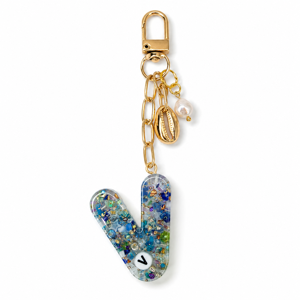 Swim Themed Initial Keychains