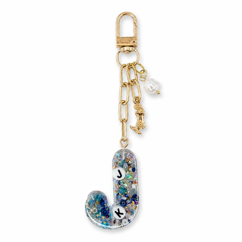 Swim Themed Initial Keychains