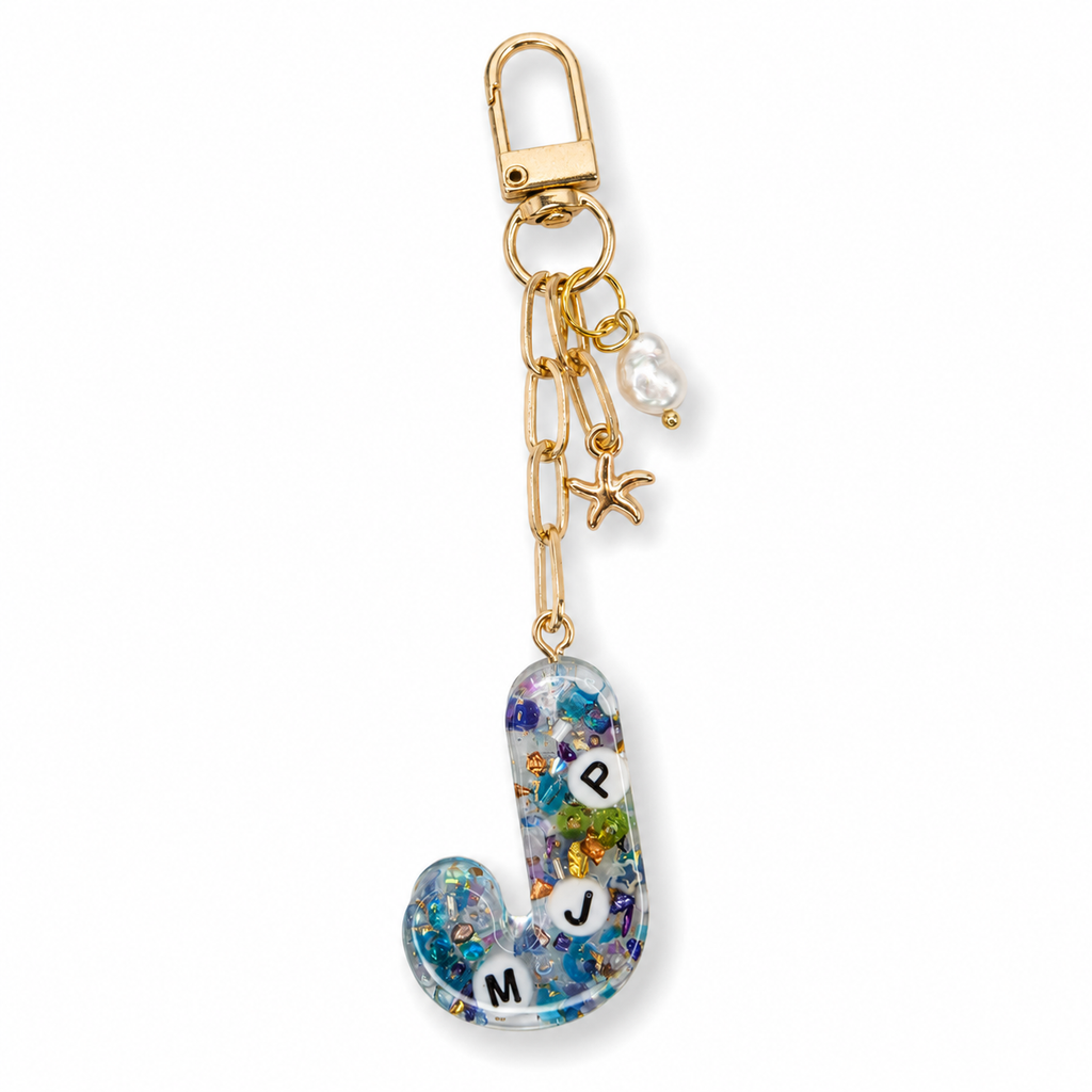 Swim Themed Initial Keychains