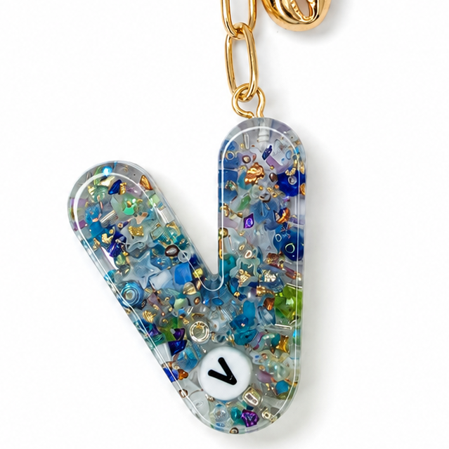 Swim Themed Initial Keychains