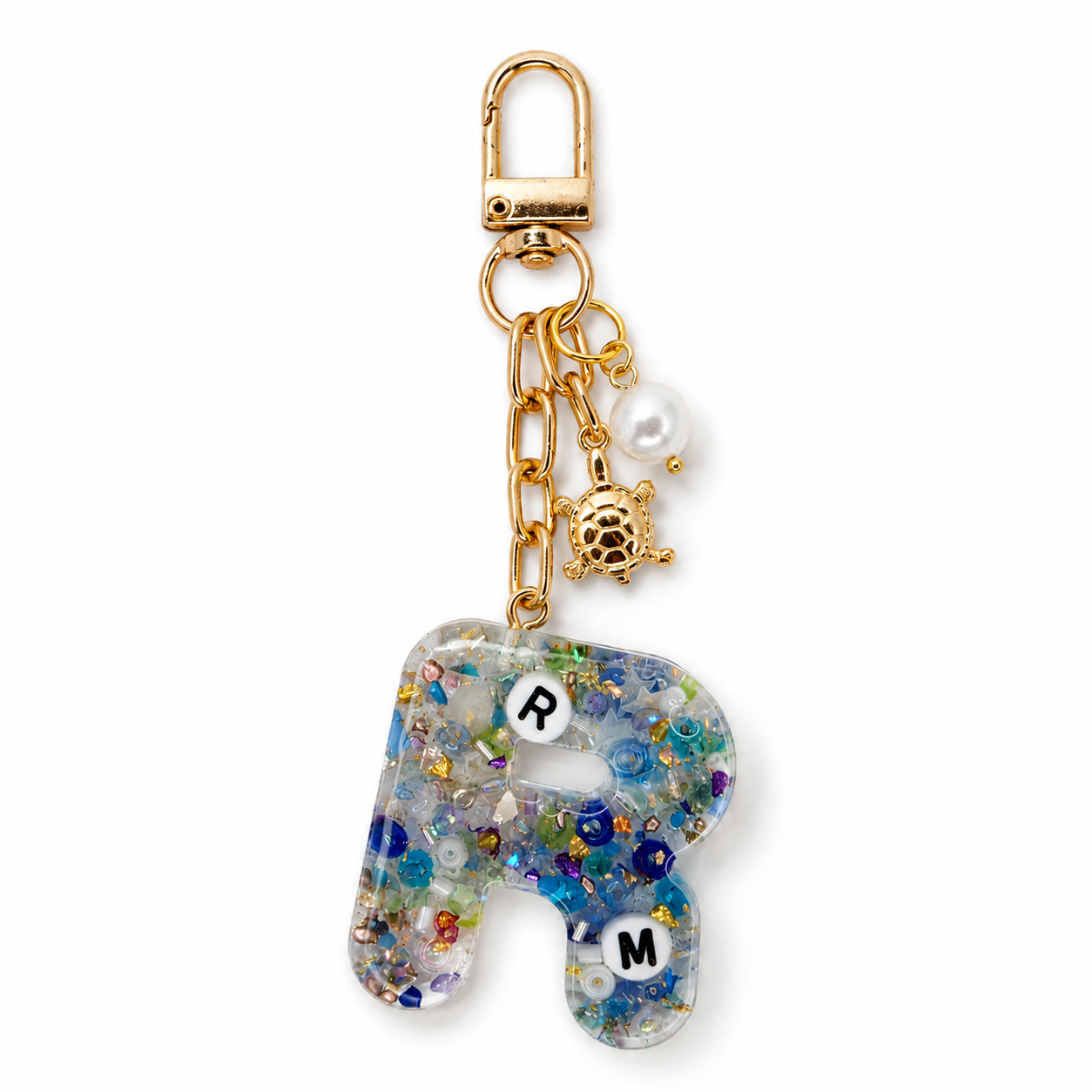 Swim Themed Initial Keychains