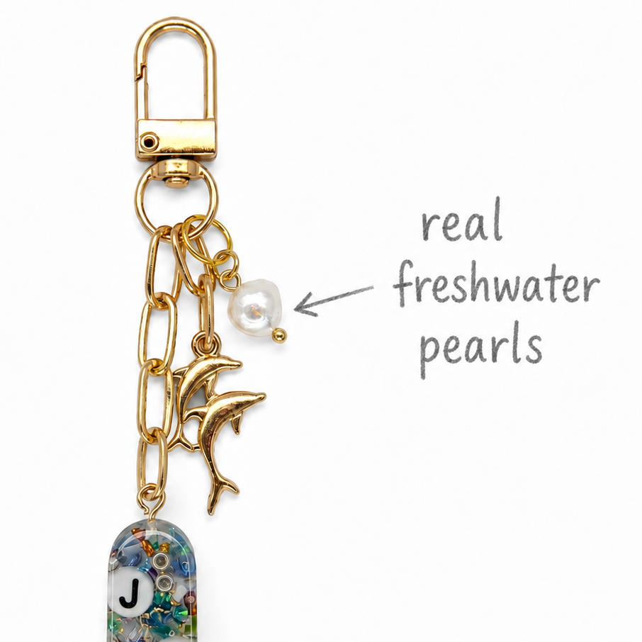 Swim Themed Initial Keychains