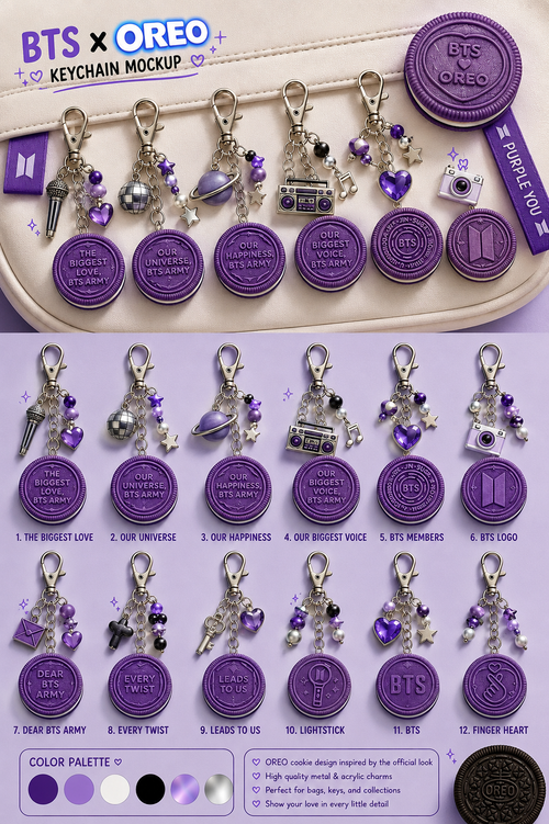 BTSXOREO Inspired Handmade Keychain (Double Stuffed)